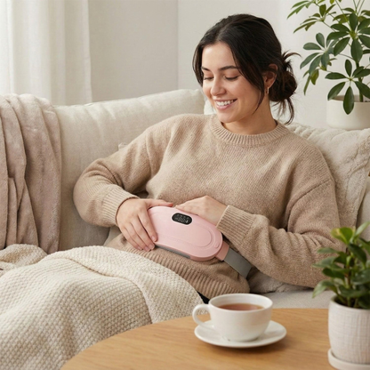 Cinturón Eléctrico de Masaje para Cólicos Menstruales y Molestia Lumbar con Calor y Vibración