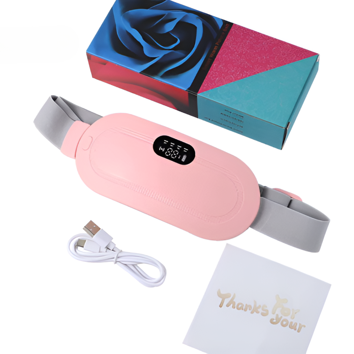 Cinturón Eléctrico de Masaje para Cólicos Menstruales y Molestia Lumbar con Calor y Vibración