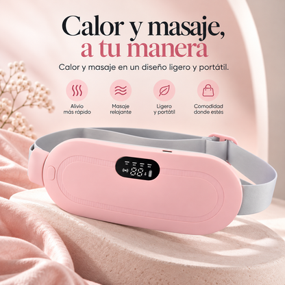 Cinturón Eléctrico de Masaje para Cólicos Menstruales y Molestia Lumbar con Calor y Vibración