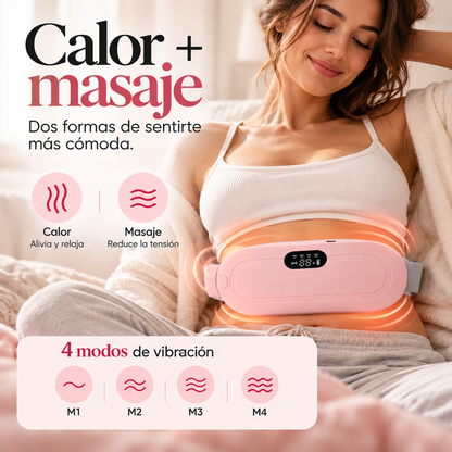 Cinturón Eléctrico de Masaje para Cólicos Menstruales y Molestia Lumbar con Calor y Vibración
