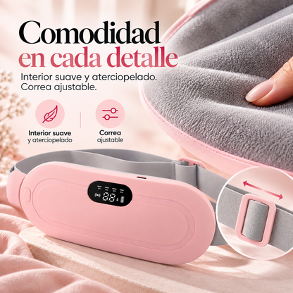 Cinturón Eléctrico de Masaje para Cólicos Menstruales y Molestia Lumbar con Calor y Vibración